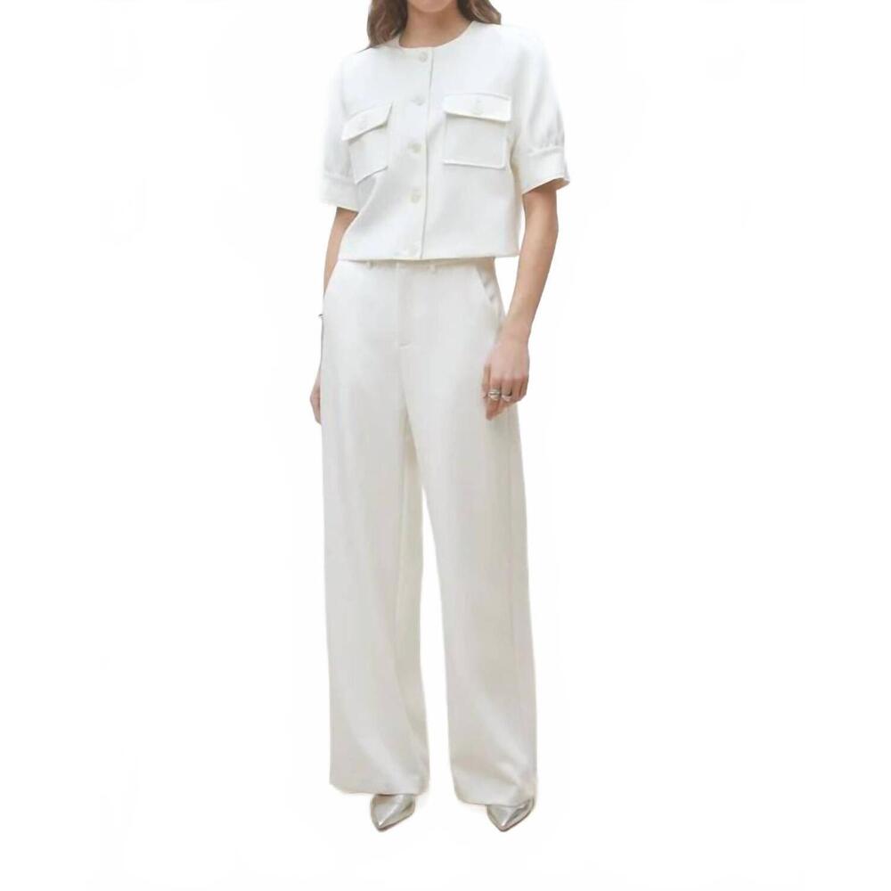 NEW SUNCOO jewel wide leg flowing pant in white
